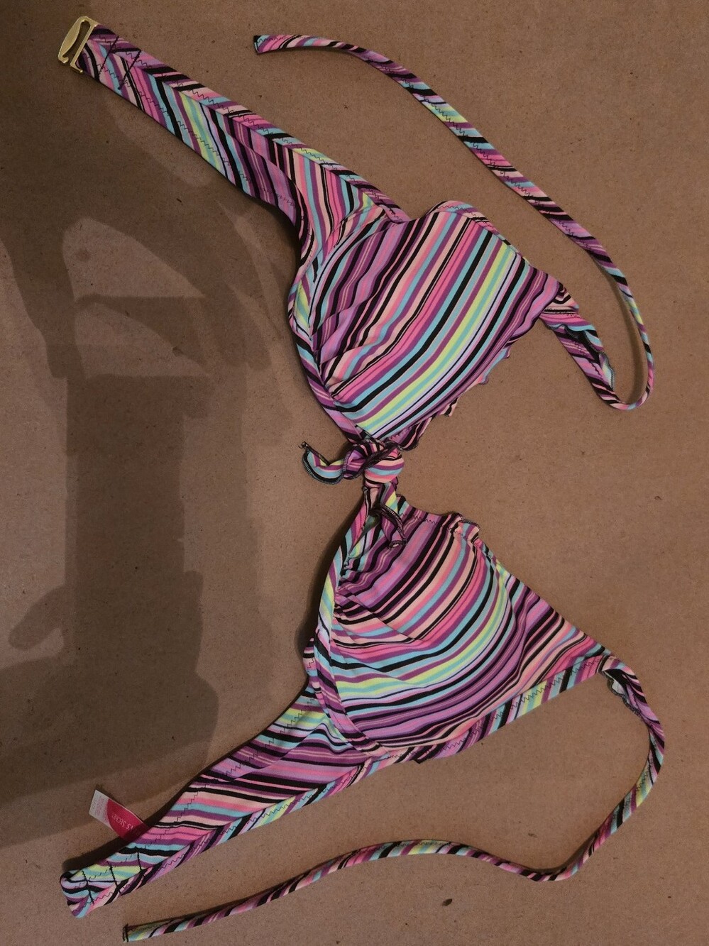 Victoria Secret Striped Multicolor Halter-style Bikini Top